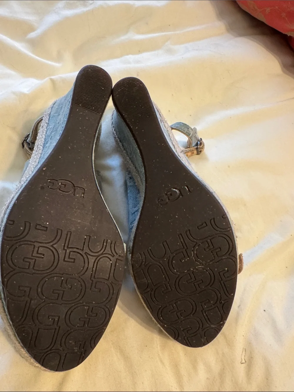 Blue Espadrille Wedge Slingback Shoes